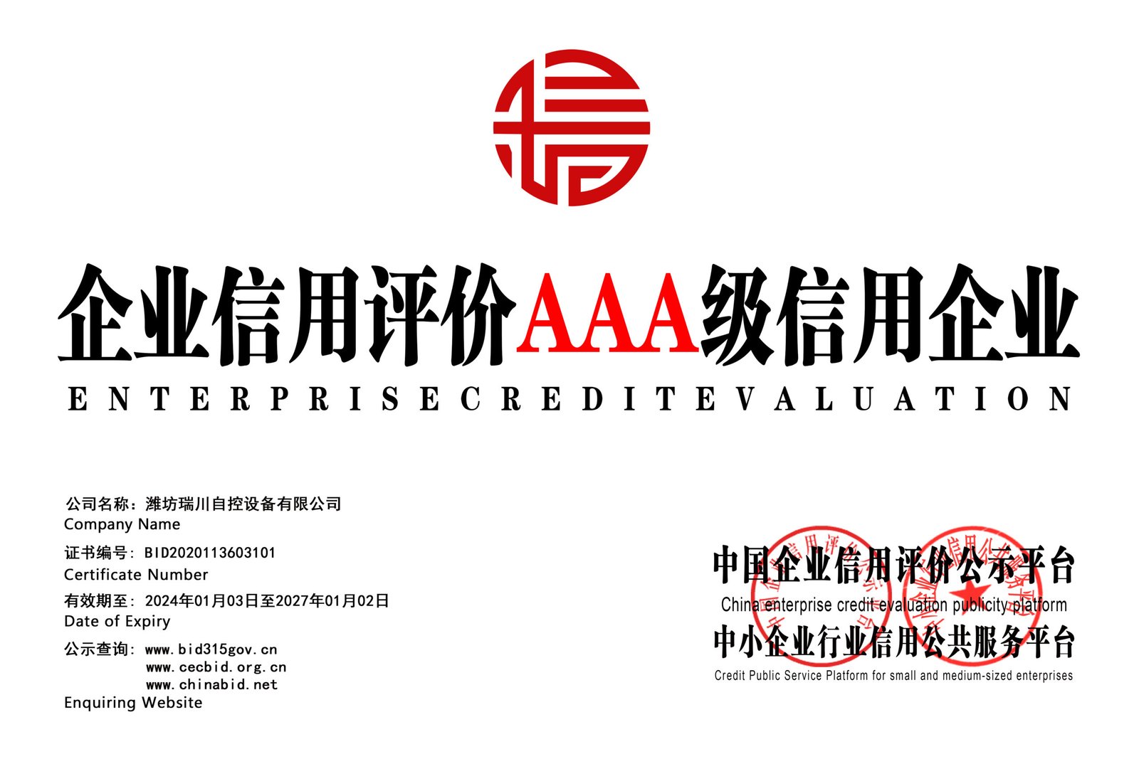 AAA-level credit rating for enterprises